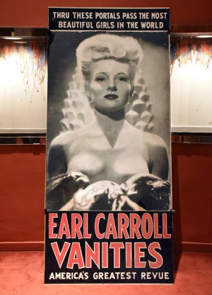 Vintage theatre poster on display